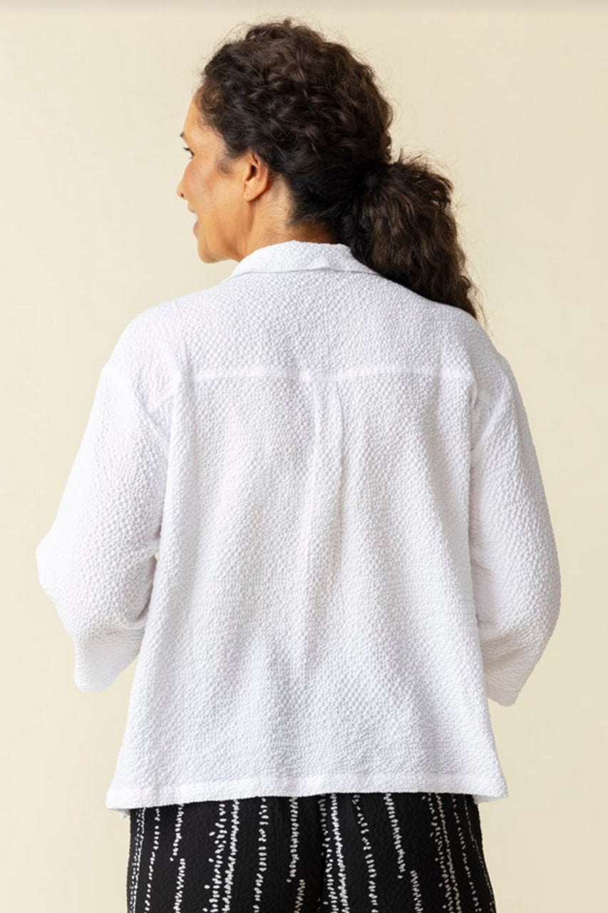 Crinkle Crepe Camp Shirt