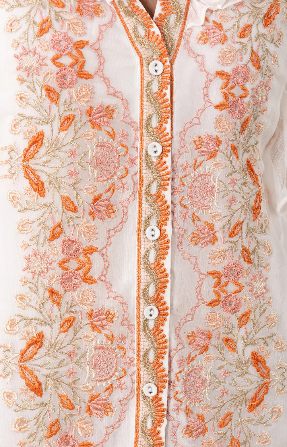 Aliana Embroidered Chiffon Blouse