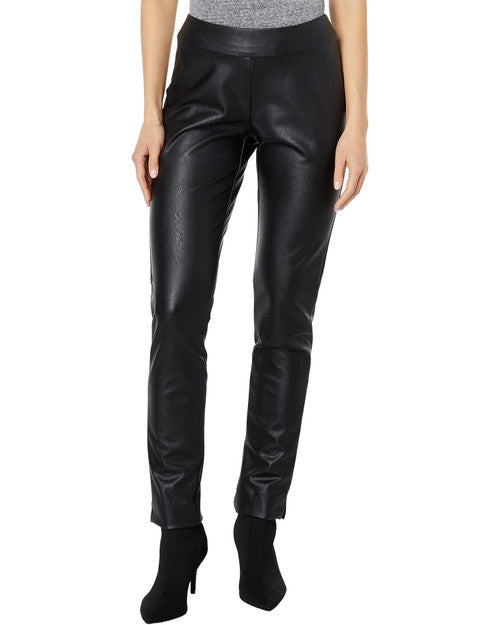 Pleather Pull-On Slim Pants