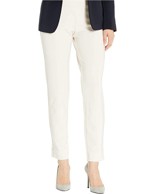 Microfiber Skinny Pull-On Dress Pants - Cream