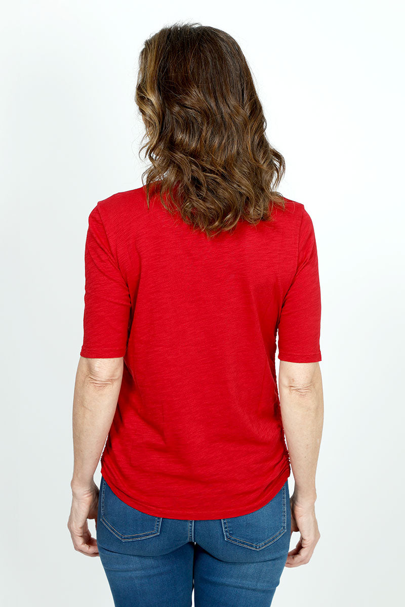 Dye Tee With Ruched Sides