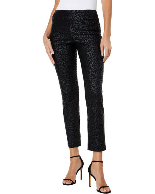 Pull-On Ankle Pants - Black Animal