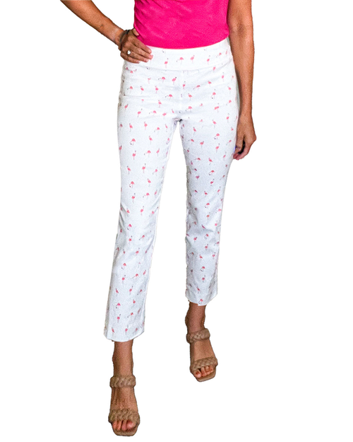 Pull-On Ankle Pants - White Flamingo