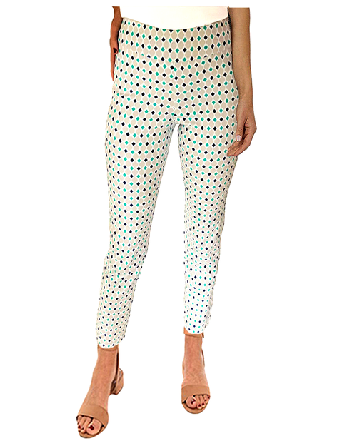 Pull-On Ankle Pants - Sea Diamonds