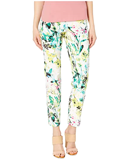 Pull-On Ankle Pants - Leaves