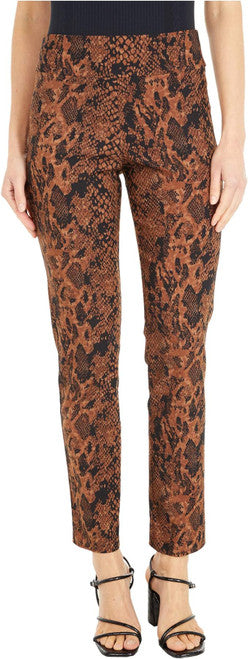 Pull-On Ankle Pants - Brown Python