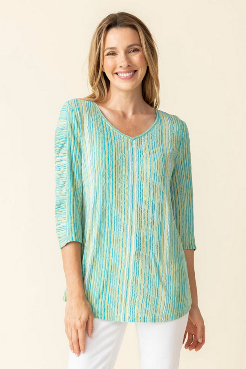 Beach Waves Ruched Sleeve Top