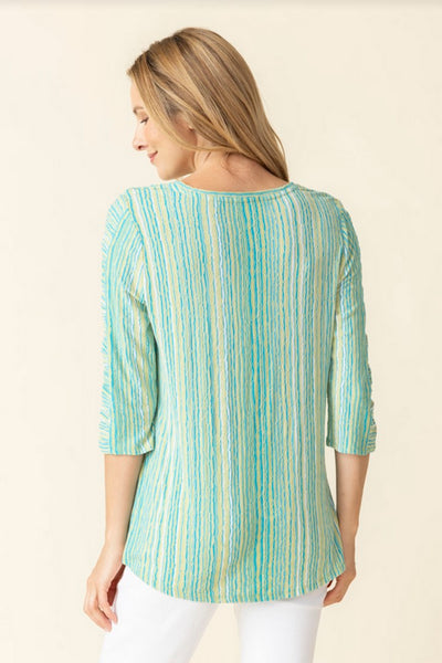 Beach Waves Ruched Sleeve Top