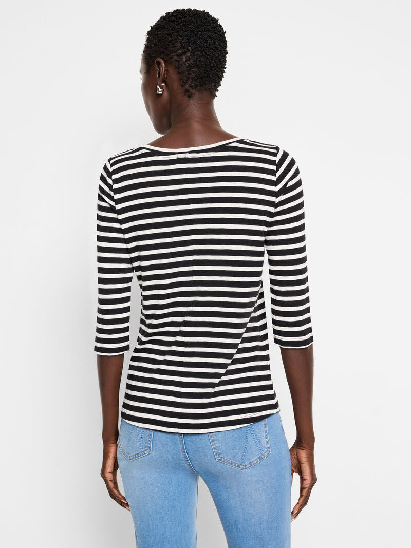 NZT 3/4 Sleeve Stripe Boat Tee