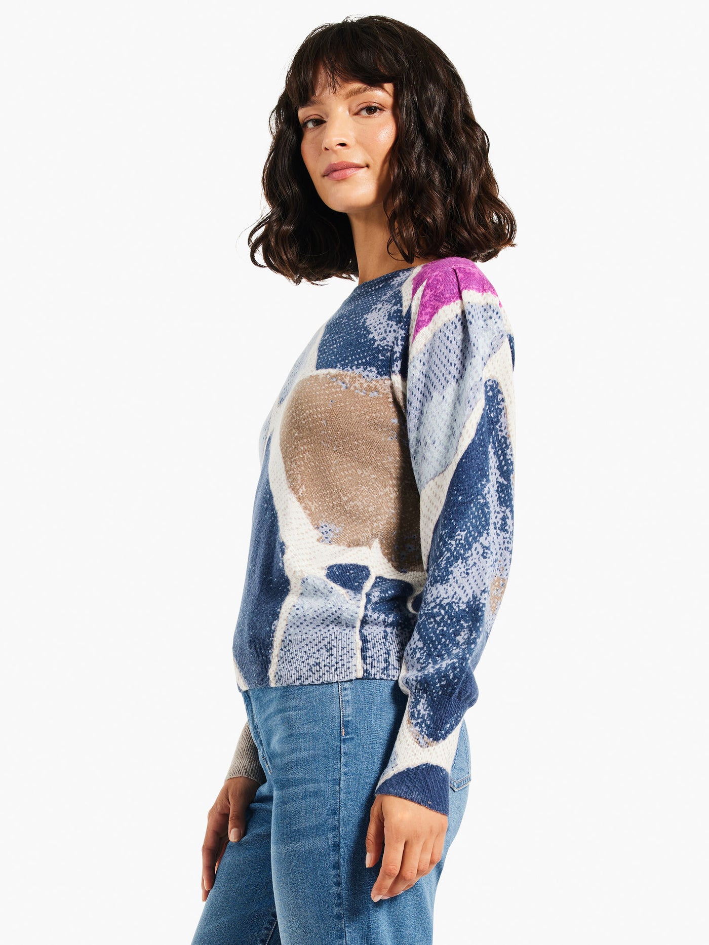Printed Tiles Femme Sleeve Sweater