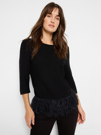 Feather Fringe Sweater