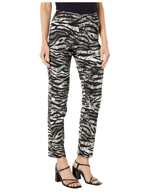 Pull-On Ankle Pants - Black Zebra