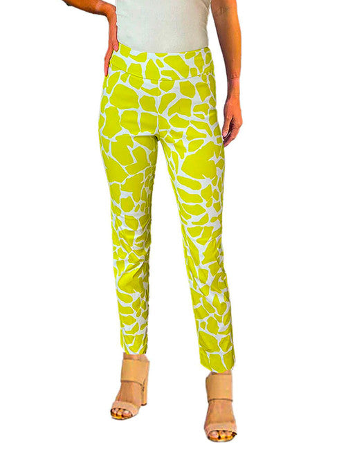 Pull-On Ankle Pants - Lime Rocks