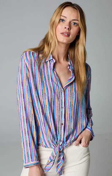 【SATIIIZ】May Pigment Stripe Collar Tee The Jack Button Down Shirt in Indigo Stripe | Taylor Stitch