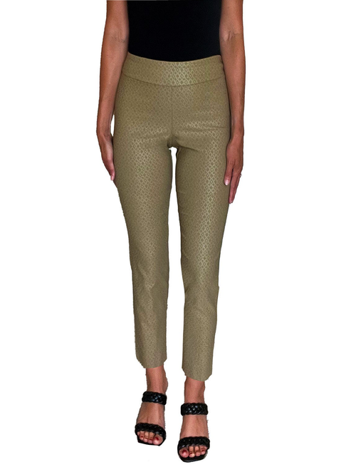 Pull-On Ankle Pants - Taupe Foil